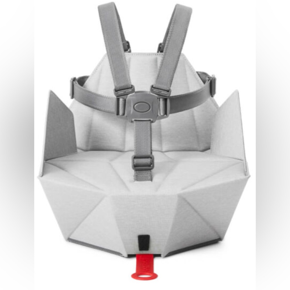 Bombol pebble grey pop-up booster seat folding travel high chair